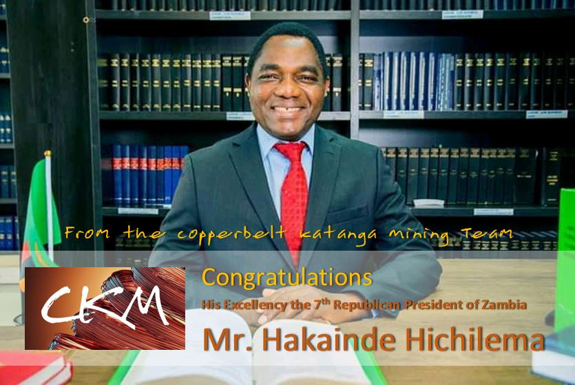 Copperbelt Katanga Mining congratulate His Excellence, Mr Hakainde Hichilema 2