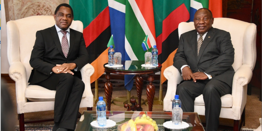 President Hichilema meets Cyril Ramaphosa 1