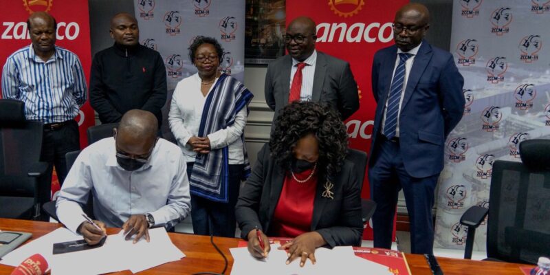 ZCCM IH Board signs MOU with ZANACO to help SMEs in the Mining Industry 1