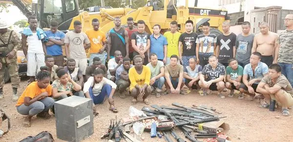 164 miners and a Chinese gang arrested in a few days for illegal gold mining in Ghana 3