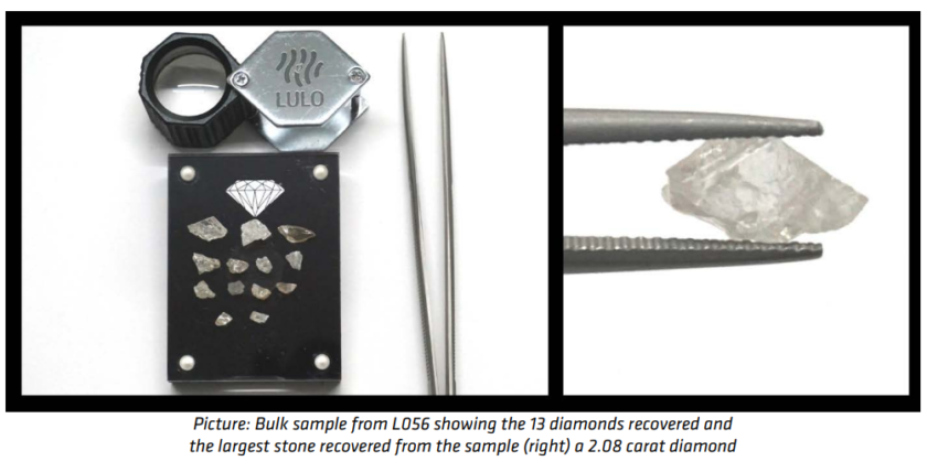 36 Diamonds Recovered at Lulo kimberlite L164 and kimberlite L056 samples 4