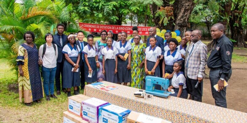 SICOMINES SA donates sewing and styling machines to the Lycée technique de la Gombe 1