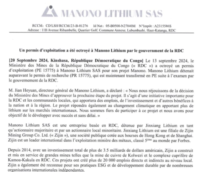 Manono Lithium Secures Exploitation Permit for DRC Project 2